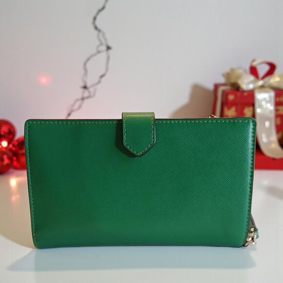NWT - Kate Spade Staci Saffiano Leather Phone Wallet Wristlet in Green - Picture 2 of 13